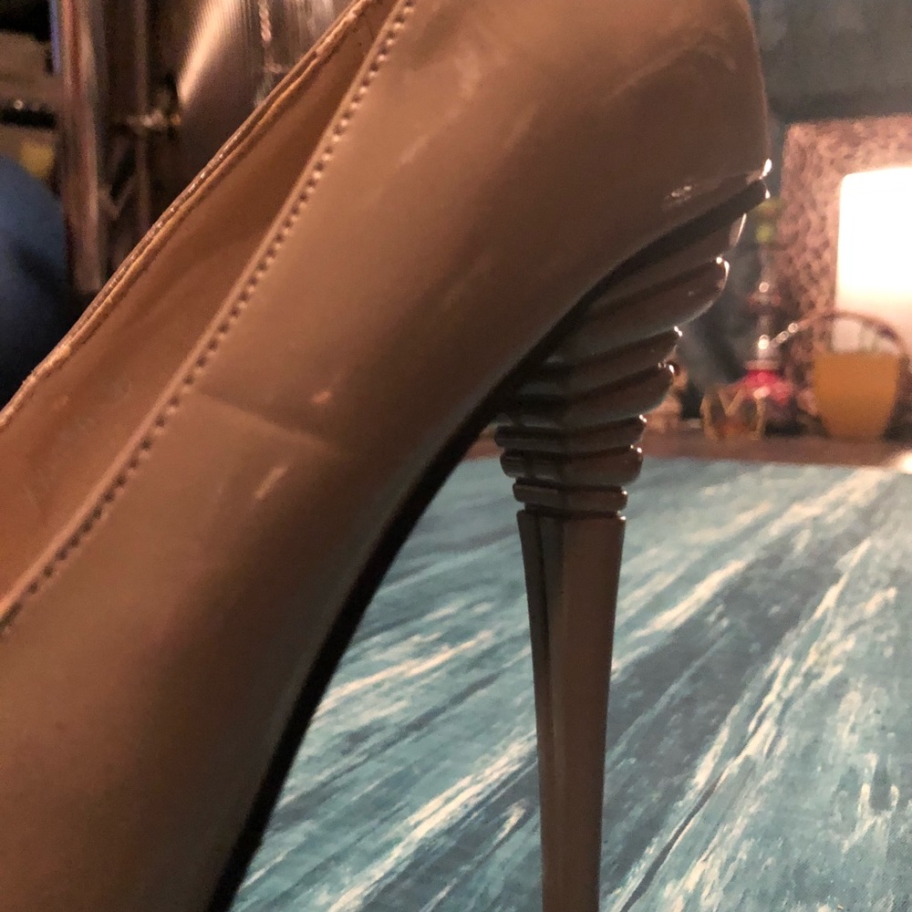 LK Avant-garde tan pumps unique high heels so cute - Picture 3 of 8